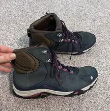 Oboz Waterproof Hiking Boots Women's 7 Purple‎ Accent Leather Trail Shoes