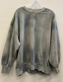 H&M divided Grey and blue tie dye dolman oversized crewneck Sweater medium