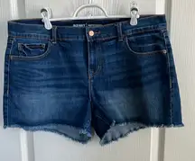 Old Navy Blue Jean Shorts with Frayed Hem - Boyfriend