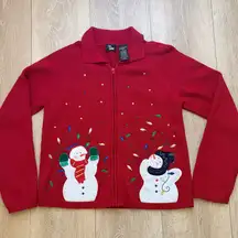 Festive Red Snowman Cardigan by
