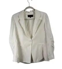 Kobi Halperin White Tencel Linen Blend Torryn Blazer Office Preppy Womens Small