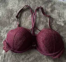 Victoria Secret Pink Burgundy Push Up Bra