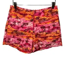 Catalina  Vintage Tropical Swim Cover Beach Shorts Pink Medium