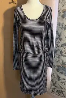 Gap Maternity Long Sleeve Striped T-Shirt Dress Size Small