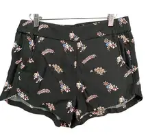 Express Dolphin Shorts Womens S Black Pink Floral Pull On Elastic Waist Pockets