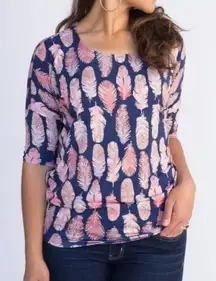 Agnes & Dora Feather Dolman Sleeve Tunic XXS NWT 3/4 Sleeves Navy