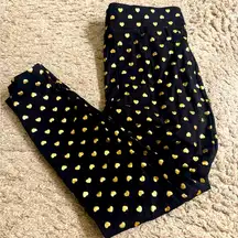 Torrid Gold Heart Black Full-Length Pocket Leggings - size 1