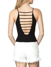 NEW  Emma & Sam Ladder Tank Open Front Back Strappy Cut-Outs Cutouts Edgy Goth
