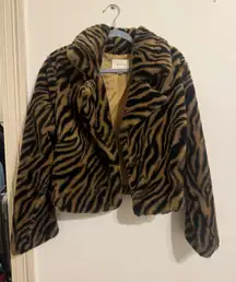 Tiger Stripe Faux Fur Jacket