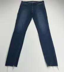 Articles of Society Mya Low Rise Skinny Fit Jeans Frayed Hem Juneau Wash Size 28