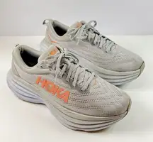 Hoka One One Bondi 8 Womens Shoes Gray Athletic Running Sneaker Trainer US 10 B
