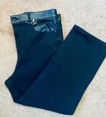 LOFT Size 31”/ 12 Black Pants with Leather Trim and Ring Detail