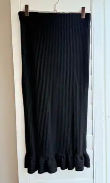 Urban Outfitters rib midi pencil skirt with frilled hem