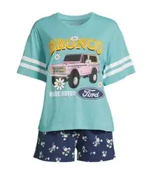 Ford Bronco Women’s Graphic Tee and Shorts Lounge Set, 2-Piece nwt 2x