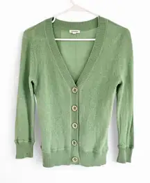 Generra Vintage Women's Cashmere Cardigan Sweater S Green Preppy Quiet Luxury