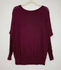 Lane Bryant Women’s Size 14/16 Burgundy Knit Dolman Sweater