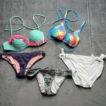 Victorias Secret XS Swimsuit Lot‎ BCBG Bikini Mixed Tops Bottoms 32b
