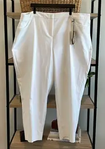 NWT Lane Bryant High-Rise Stretch Cotton Lena Curvy White Career Dress Pant, 28