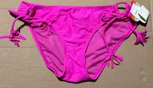 Women’s Raisins Small Sweat Pea Pant Pink Swim Bikini Bottom With Side Ties NWT