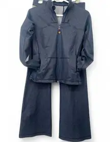 Lululemon 6 Set Jacket Full Zip Sweatshirt Denim Flare Groove Pants 2-Piece RARE