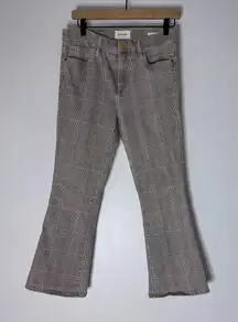 Frame Denim High Rise Crop Mini Boot Cut Jean in Washed Plaid‎ - Size 28