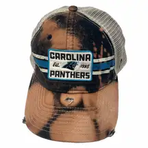 NFL Carolina Panthers Custom One Of A Kind Bleach Splatter Dad Hat OS