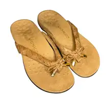 Vionic Bella Cork Flip Flop Sandals toe post Women Size 7.5 brown casual neutral