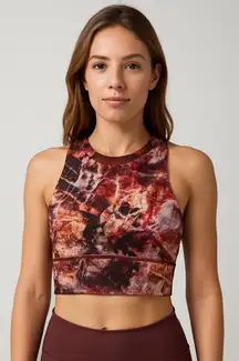 Lululemon Abstract Print Racerback Sports Bra Tank Top Women’s Size 4