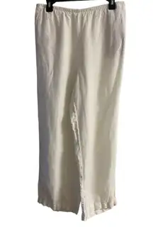 J Jill love linen white linen slip on pants wide leg with pockets Large