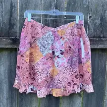 Lily Star Floral Pink Mini Skirt NWT | Large