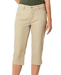 NWT ~ ST JOHNS BAY Secretly Slender Biscotti Tan Mid Rise Capri Pants ~ Size 12P