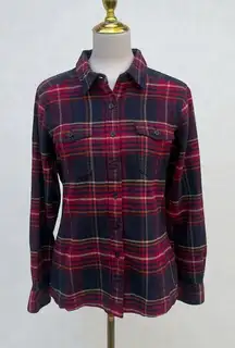 Patagonia Fjord Plaid Flannel Shirt Sz 6 Red Button Up Organic Cotton Gorpcore