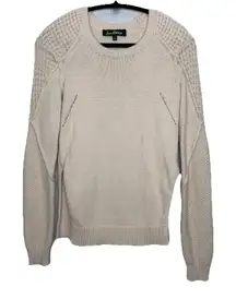 Sam Edelman Womens Sweater X-Small Long Sleeve Cream Wool Blend Side‎ Slits