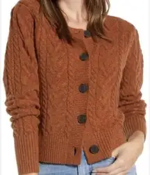 Something Navy Cableknit Brown Cardigan