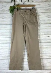 Vintage Y2K Khaki Tan Chino Stretch Vertical Stripe Suspender Pants