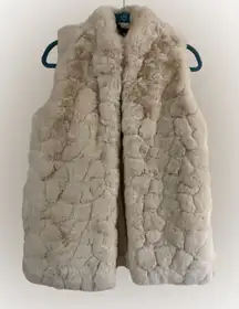 Rachel Zoe Ivory Faux Fur Vest Size M