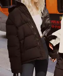 Princess Polly Dream Puff Technical Puffer Jacket Black