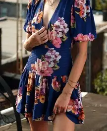 Camilla AFRM  blue floral mini dress