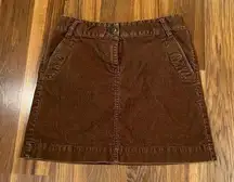 J Crew Women Corduroy Mini Skirt Size 4 Vintage Brown Cotton