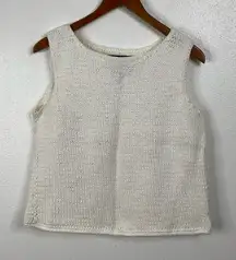 Pure Handknit Cotton Tank Top Sweater Vest Size Medium/Large