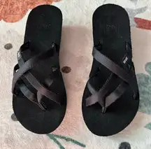 Teva‎ Mush Mandalyn Ola 2 Wedge Sandals - Womens Sz 6 Black - EUC - Worn once!