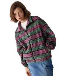 Cider Fleece Stand Collar Aztec Print Jacket NWT - L‎