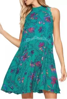 Free People She Moves Dress with Lace and high Neck