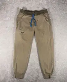 FIGS Women's Zamora Jogger Scrub Pants SANDSTONE Beige Tan Small Petite Low Rise