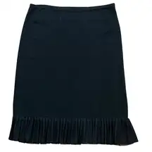 BCBG Black Lace Ruffle Bottom Pull On Slip Pencil Skirt 90's Vintage‎ Medium