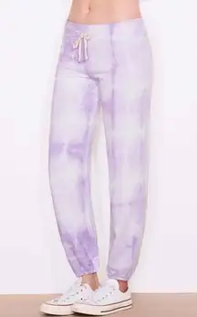 SUNDRY Tie Dye Sweatpants Lilac White Pull on‎  Joggers purple, Size 1 Or Small