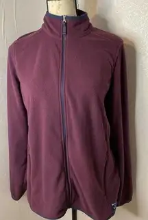 LL Bean Womens Full Zip Comfort Plum Fleece Jacket Size Large‎