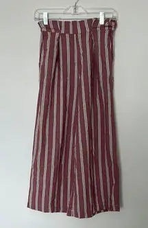 Pull & Bear Red White Striped Cropped Pants Size Medium