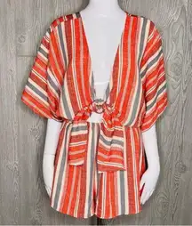 Lani California tie front short romper summer , beach , vacation cruise large