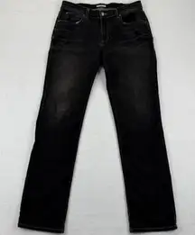 EILEEN FISHER Womens Black Wash Straight Leg Denim Jeans Size 10